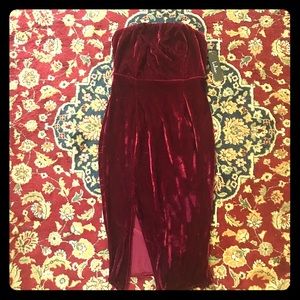 Lulus velvet strapless lucky devil dress